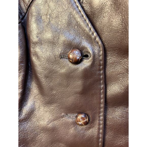 Vintage H Bar C California Ranch Wear Leather Sz 10 Brown Vest Cowgirl - Picture 12 of 16